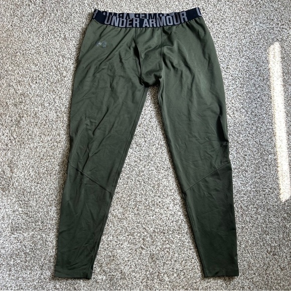 Under Armour Fitted Compression Pants Men’s Workout Activewear Green Black 2XL - Picture 1 of 5